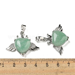Avventurina verde naturale con pendenti in zirconi chiari&nbsp;G-G133-02P-25