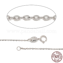 Anlaufgeschützte rhodinierte 925 Sterling Silber Ankerkette Halskette für Damen&nbsp;STER-I021-08B-P