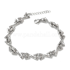 Gehämmertes Gliederkettenarmband aus Edelstahl 304 für Damen&nbsp;BJEW-D466-07P