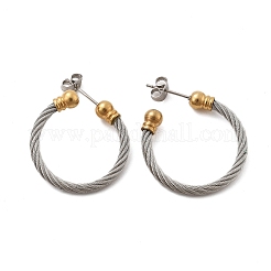 Orecchini a bottone in acciaio inossidabile 304&nbsp;EJEW-F354-05P-01