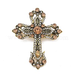 Broschen mit Kreuz-Strassen aus Legierung&nbsp;JEWB-Q006-02A