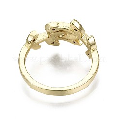Anelli di polsino in zircone chiaro con micro pavè di ottone&nbsp;RJEW-S044-122-NF