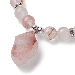 Braccialetti elasticizzati con perline rotonde di quarzo ferruginoso naturale&nbsp;BJEW-JB10089-02