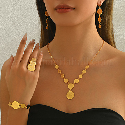 Lussuosi braccialetti e orecchini e collane e anelli in ottone in stile mediorientale per feste femminili&nbsp;HJ1470
