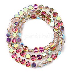 Chapelets de perles en verre électroplaqué&nbsp;EGLA-C010-01A-HP04