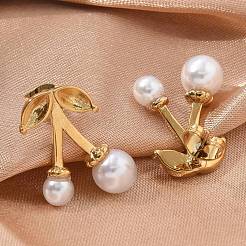 Pendientes de acero inoxidable 304 con forma de cereza&nbsp;EJEW-L287-066G