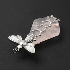 Natürlichen Rosenquarz Anhänger&nbsp;G-G870-02P