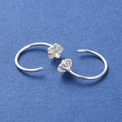 999 orecchini pendenti in argento micro pavé con zirconi cubici trasparenti&nbsp;EJEW-P296-28C-S