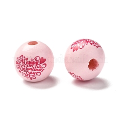 Perles européennes en bois imprimées&nbsp;WOOD-F011-04D