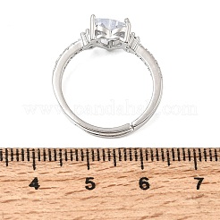 Messing Micro Pave Zirkonia Manschette offene Ringe&nbsp;CU-CBA5C10-09P