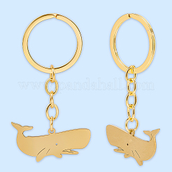 6 porte-clés pendentif baleine en acier inoxydable&nbsp;KEYC-BBC0001-12B