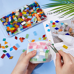 400 Stück 4 Stile Mosaikfliesen Glascabochons&nbsp;DIY-DC0003-67