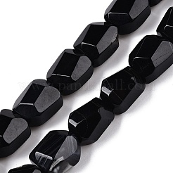 Brins de perles d'agate noire naturelle (teintes et chauffées)&nbsp;G-N342-148C