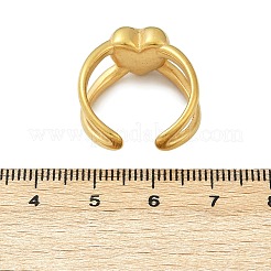 Anillos de puño abiertos ajustables de acero inoxidable 304 para mujer&nbsp;RJEW-U063-01A-G