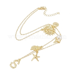 Colliers avec pendentif initial en forme de coquille plaqué or 18 carat&nbsp;IL8059-19