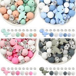 47 pz 7 stili di perline in silicone a forma di cartone animato&nbsp;FIND-YW0010-39A