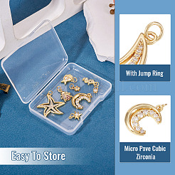 8 Stk. 8 Stile Messing Micro Pave Zirkonia Anhänger&nbsp;KK-TA0002-53