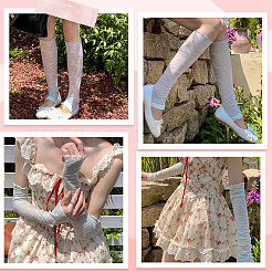 2 paio di manicotti per le gambe in pizzo di nylon di 2 colori&nbsp;AJEW-CY0001-27