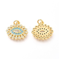Charms in ottone con micro pavé di zirconi cubici chiari e blu intenso deep&nbsp;X-ZIRC-O036-13G