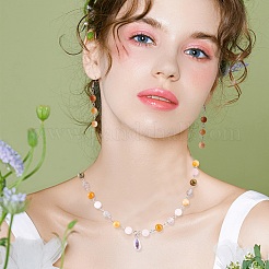 Chapelets de perle en jade de topaze naturelle&nbsp;G-AR0001-35