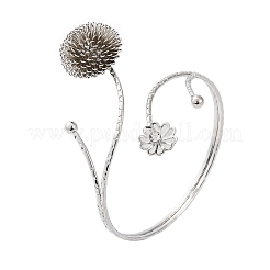 Bracelets manchettes en alliage à coussinets pour filles et femmes&nbsp;LS-AJEW-A063-01B-G