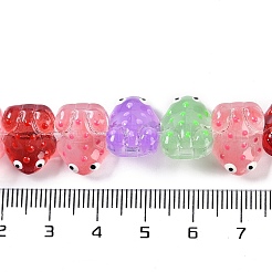 Fili di perle di vetro smaltato trasparente&nbsp;GLAA-B021-05F