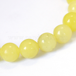 Jade naturel de citron chapelets de perles rondes&nbsp;X-G-E334-6mm-07