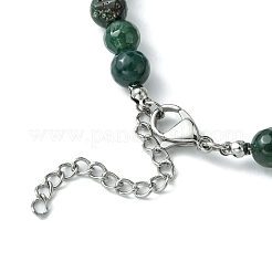 Braccialetti con perline di agata muschiata naturale&nbsp;BJEW-JB09886-04