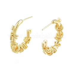 Orecchini a bottone con perline ad anello in ottone&nbsp;EJEW-G322-16G