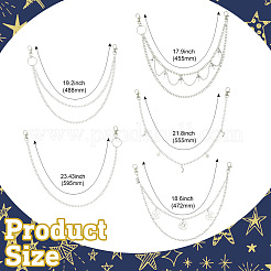 5 stücke 5 arten punk stil mond zink-legierung kette gürtel sets&nbsp;AJEW-CJ0001-63