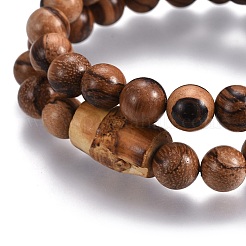 Braccialetti elasticizzati perline di legno&nbsp;BJEW-JB04121