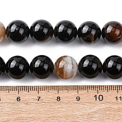 Natürliche schwarze Achat Perlen Stränge&nbsp;G-H343-D02-12mm