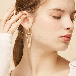 3 paire de boucles d'oreilles pendantes triangulaires creuses en alliage de 3 couleurs pour femmes&nbsp;EJEW-AN0003-03