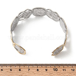 Bracelets manchettes en acier inoxydable 304 martelé pour femmes&nbsp;BJEW-P371-01B