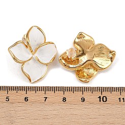 Pendientes de flor esmaltada de acero inoxidable 304&nbsp;LS-EJEW-A138-02G