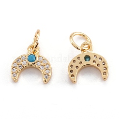 Pendentifs en laiton sertis de micro-pavés de zircones cubiques transparentes&nbsp;ZIRC-M114-03G