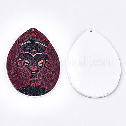 Gros pendentifs en bois imprimés&nbsp;WOOD-S050-16K