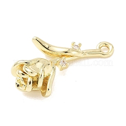 Pendenti in zirconi cubici trasparenti in micro pavè di ottone&nbsp;KK-Z106-01G-03
