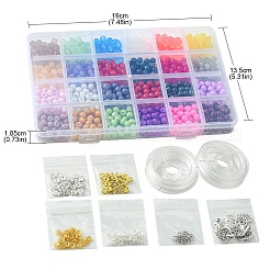 DIY-Sets zur Schmuckherstellung mit Glasperlen und Anhängern aus Legierungen für Armbänder&nbsp;DIY-FS0006-25