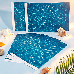 12 hoja de pegatinas de papel estucado con efecto de ondas en el agua&nbsp;DIY-GO0003-12