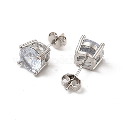 Orecchini a bottone con diamanti e zirconi chiari&nbsp;EJEW-P221-26P