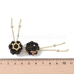 Perline pendenti con nappe di strass in argilla polimerica fatte a mano&nbsp;CLAY-H003-02G-03