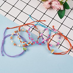 Gewachste Polyester-String geflochtene Kordel-Armbänder-Set&nbsp;BJEW-SW00032-04