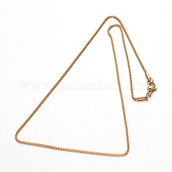 Collares de cadena de caja de acero inoxidable 304&nbsp;NJEW-M124-10G