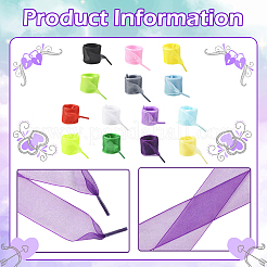 14 Paar Organza-Schnürsenkel in 14 Farben&nbsp;AJEW-SP0003-96