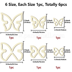 6 pièces 3 anneaux de cerceau en bois de style macramé pour la fabrication artisanale de bricolage&nbsp;DIY-WH0545-002