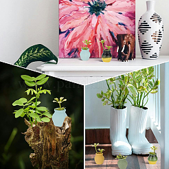 Vase en porcelaine ornements miniatures de pots de fleurs&nbsp;AJEW-GF0014-03