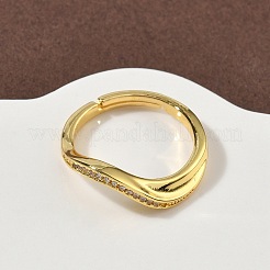 Micro ottone spianare anelli zirconi&nbsp;RJEW-H258-10G