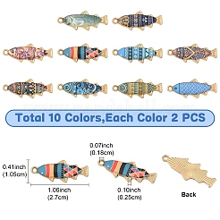 20 Stück 10 Farben Legierung Emaille Anhänger&nbsp;FIND-YW0007-86