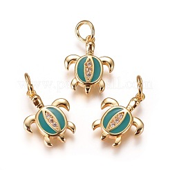 Pendentifs d'émail en laiton &nbsp;ZIRC-I026-03G